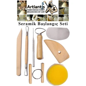 Seramik Başlangıç Seti 8 Parça 1 Paket Modelaj Modelleme Hekel Çömlek Sanatsal Ebeşuar Hobi Düzeltme