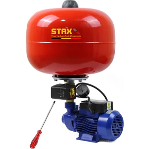 Staxx Power Bakır Sargı QPHT60 24LT Tanklı Santrifüj Otomatik Hidrofor 2 Daire Paket Hidrofor Pompa Seti 0.50 Hp