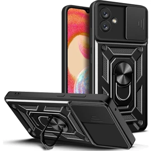 Samsung Galaxy A04 Kılıf Kamera Korumalı Sürgülü Yüzüklü Armor Military Tank Koruyucu Kapak
