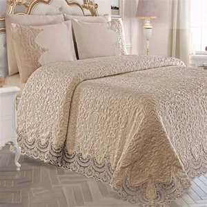 Dantelli Gelin Battaniye Seti Fransız Güpürlü Özel Çantasında