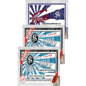 Kumaş Boyası 2 Pkt. Koyu Mavi+1 Pkt. Sabitleyici Fiske