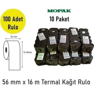 56X16 Termal Pos & Yazarkasa Kağıdı 10 Paket (100 Rulo)