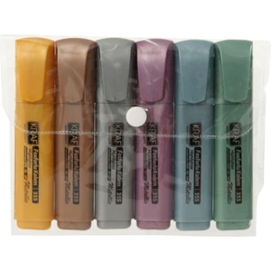 Fosforlu Kalem Seti 6'lı Metalik Renkler Canlı ve Parlak Tonlarda İşaretleme Kalemleri