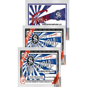 Kumaş Boyası 2 Paket Orta Lacivert+1 Paket Sabitleyici Fiske