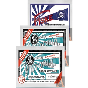 Kumaş Boyası 2 Pkt. Zümrüt+1 Pkt. Sabitleyici Fiske