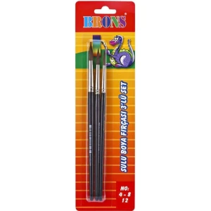 145 Serisi Sulu Boya Fırçası 3 Lü Set No: 4-8-12