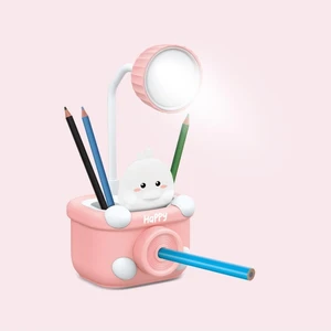 House Pratik Hp09 Happy Figürlü Şarjlı Beyaz Işıklı Led Lamba Pembe