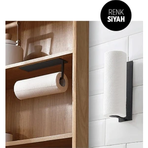 Yapışkanlı Kağıt Rulo Havluluk, Kağıt Havlu Askısı, Havlu Askısı, Metal Kağıt Havlu Askısı Siyah