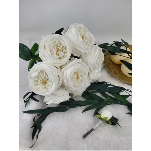 EC Shop Buketlife Beyaz Islak Dokulu Şakayık Gelinbuketi