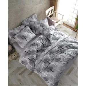 EC Shop Sheri Home Tekstil Cotton Gri Ağaç Çift Kişilik Nevresim Takımı Seti