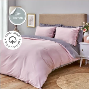 EC Shop Sheri Home Basic Gül Kurusu Koyu Gri Çift Taraflı Çift Kişilik Nevresim Seti 200 x 220   Pamuk Pınkcastle02