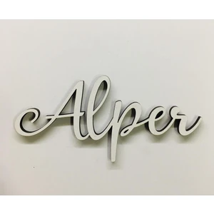 Ahşap Isim Özel Kapı Süsü, Takı Yastığı Isim 15 cm