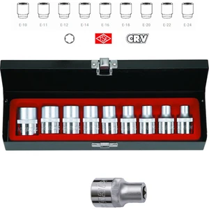 007-RC9010 9 Parça Torx Lokma Seti Takımı E Dişi 1/2 Dişi Lokma Seti Profesyonel