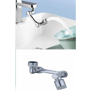 1080 Derece Dönebilen Robotik Kol Musluk Başlığı Metal Krom Renk 1 Parça