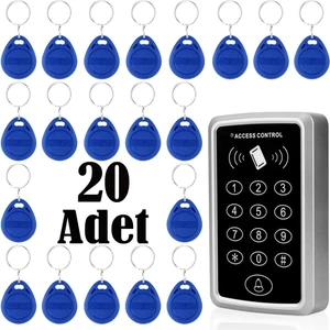 Rfıd Şifreli Kapı Kilidi Kartlı Geçiş Kontrol Göstergeç Sistemi 20 Adet Manyetik Anahtarlık Hediye