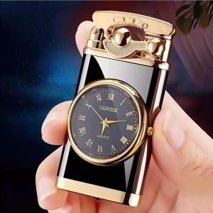 Giralstore Kişiye Özel Mandallı Saatli Turbo Çakmak