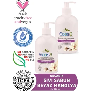 Organik Sıvı Sabun Beyaz Manolya 2’li Set 500 ml x 2