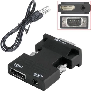 HDMI To VGA Kablo Çevirici Dönüştürücü Adaptör Hdmı Ses Destekli