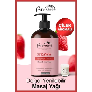 Doğal Çilek Özlü Duyusal ve Afrodizyak Etkili Aromaterapi Masaj Yağı 400 ml