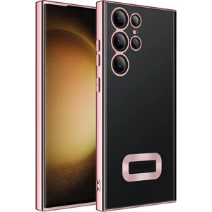 Case Street Casestreet   Galaxy S23 Ultra Kılıf Logo Gösteren Kamera Korumalı Silikon Renkli Bronz