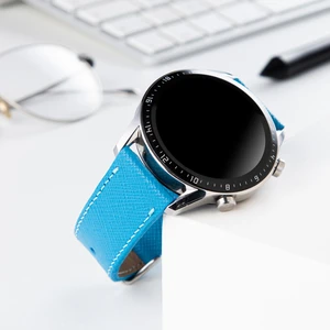 Huawei Watch Deri Kordon Watch Gt2 E Gt2e Gt2pro Gt3 Pro Gt3pro Watch GT5 / GT4 Gt 2 3 4 5 Pro 46mm Se 2e Elite Huawei Watch 4 Pro Ultimate Deri Kordon Kayış 46 22mm Mavi