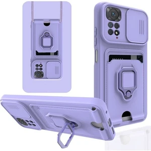 M.TK Moveteck Xiaomi Redmi Note 12 Pro 4g Uyumlu Kılıf Kamera Korumalı Kızaklı Lens Yüzüklü Kartvizit Ipli Silikon