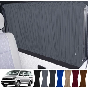 Oto Pandami Volkswagen Transporter Caravelle T5/t6/t7 Uzun Şase 2003-2022 Uyumlu Gri Raylı Oto Perde Takımı