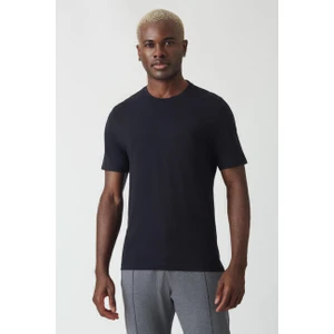 Erkek İpek Apreli Basic Bisiklet Yaka T-Shirt SIYAH TS22Y22011_D99