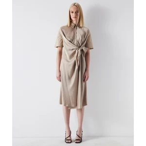 Saten Mix Gömlek Elbise