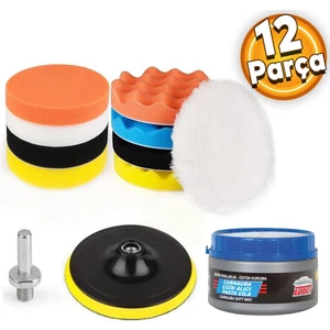 Oto Araç Araba Pasta Cila Çizik Giderici Yün Polisaj Süngeri Pedi 115 Mm Parlatma 12 Parça Seti