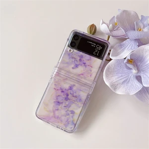 For Samsung Galaxy Z Flip 4 Mermer Desen Cep Telefonu Kılıfları (Yurt Dışından)