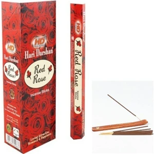 Hari Darshan Red Rose&Kırmızı Gül Çiçek Kokusu 20 Adet Çubuk Tütsü 1 Adet Kayık Tütsülük