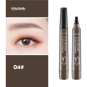 Secret Lift Kaş Maskarası,kaş Kalemi Microblading Ucu Tırtıklı Likit Kaş Kalemi(Kahve)