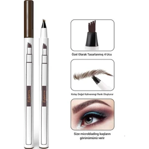 Microblading Etkili Kalıcı Kaş Kalemi Tırtıklı Uclu Kahverengi