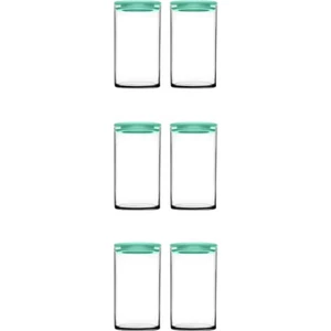 43736 Breakfast 6'lı Turkuaz Kapaklı Vakumlu Kavanoz 730CC