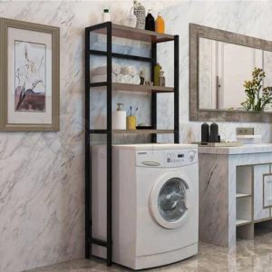 Sarı Papatya Çamaşır Makinesi Üstü Düzenleyici Raf Banyo Dolabı Rafı Makina Üstü Dolap Raf