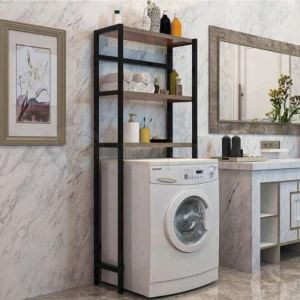 Neta Home Kahverengi Çamaşır Makinesi Üstü Düzenleyici Banyo Dolabı Makina Üstü Dolap Raf Netatrade1925