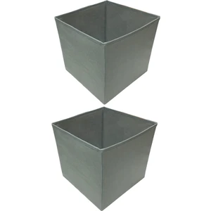 Balkan Room 2 Adet Gri Çok Amaçlı Dolap Düzenleyici Kutu Dekoratif Saklama Kutusu Raf Organizer Large (30X30X30CM)
