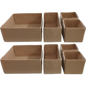 Balkan Room 8'li Bej Çekmece Içi Düzenleyici Organizer Set - Çok Amaçlı Dolap Içi Kutu Seti