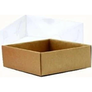 9X9X3 cm Kraft Asetat Kapaklı Kutu 100.ADET Şeffaf