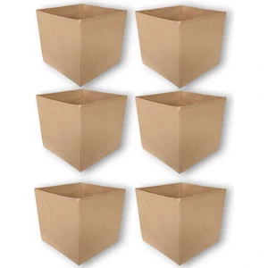 Balkan Room Bej 6 Adet Çok Amaçlı Dolap Içi Düzenleyici Dekoratif Saklama Kutusu Raf Organizer Large 30 x 30 x 30 cm
