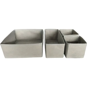 Balkan Room 4'lü Gri Çekmece Içi Düzenleyici Organizer Set - Çok Amaçlı Dolap Içi Kutu Seti
