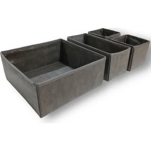 Balkan Room Antrasit 4'lü Çekmece Içi Düzenleyici Organizer Set - Çok Amaçlı Dolap Içi Kutu Seti