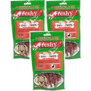 Ducky Twists - Ördek Kaplı Sütlü Burgru Köpek Ödülü 90 gr-10 Çubuk 3lü Paket(Ekonomik Paket)