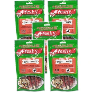 Ducky Twists - Ördek Kaplı Sütlü Burgru Köpek Ödülü 90 gr-10 Çubuk 5li Paket(Ekonomik Paket)