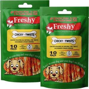 Chicky Twist - 20 Adet Tavuk Etli Burgru Çubuk - 180gr - Taze Et ile Hazırlanmıştır - 2'li Set Et Kaplı Deri