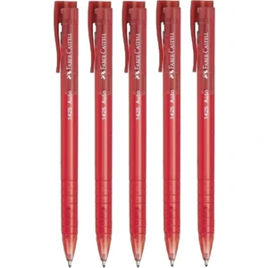 Faber Castell 1425 Auto Kırmızı Tükenmez Kalem 5'li Set FABER-1425