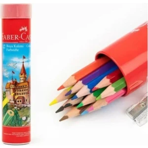 Faber Castell 12 Renk Metal Tüp Kuru Boya Kalemi