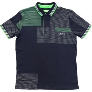 Erkek Lacivert Polo Yakalı Yakası Düğmeli Kısa Kollu Pamuklu Tişört Etp-Bsfn