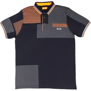 Erkek Siyah Polo Yakalı Yakası Düğmeli Kısa Kollu Pamuklu Tişört Etp-Bsfn